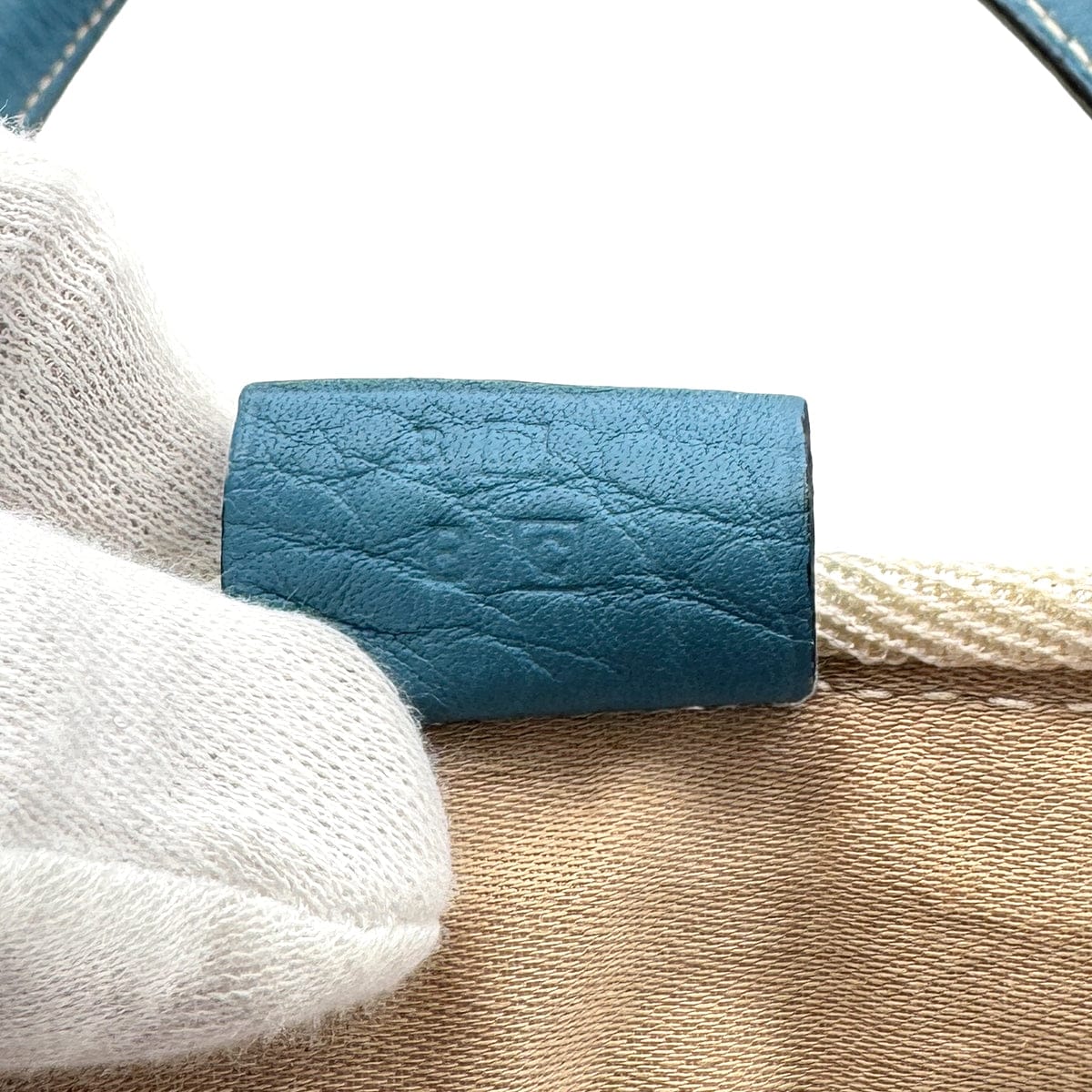 PURPOSE HERMES VICTORIA 50 BLUE JEAN TAURILLON CLEMENCE HAND BAG □C PALLADIUM HARDWARE 90310303