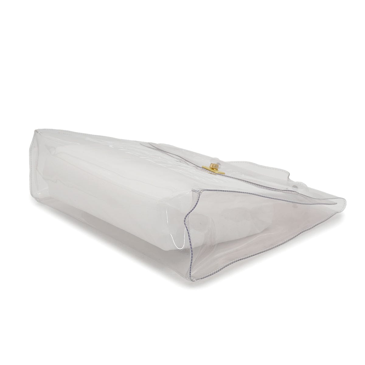 PURPOSE HERMES VINYL KELLY SOUVENIR DE L' EXPOSITION 1997 CLEAR HAND BAG GOLD HARDWARE 90326842