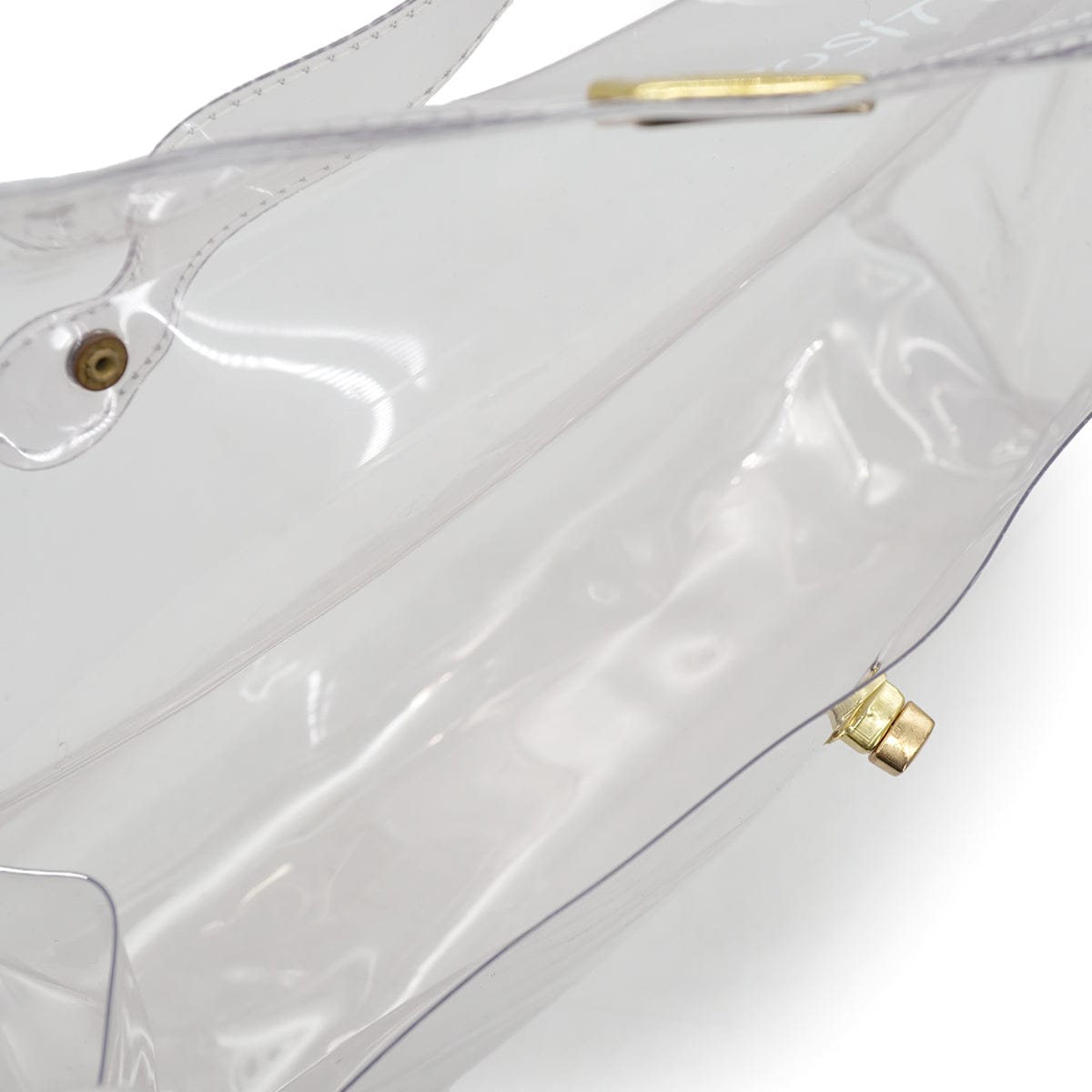 PURPOSE HERMES VINYL KELLY SOUVENIR DE L' EXPOSITION 1997 CLEAR HAND BAG GOLD HARDWARE 90326842
