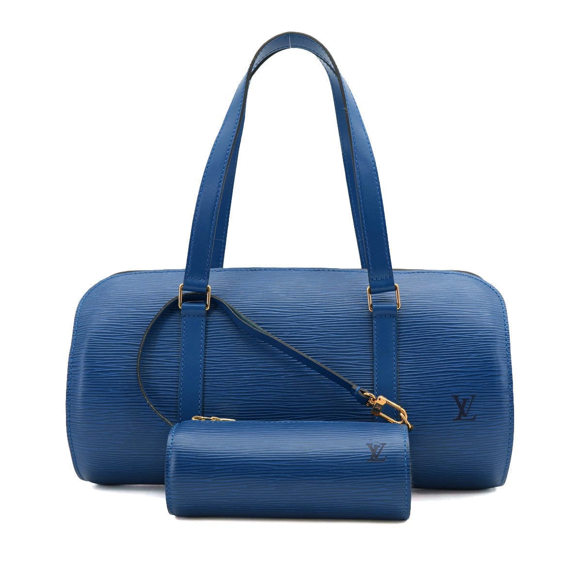 PURPOSE LOUIS VUITTON EPI SOUFFLOT HAND BAG LEATHER TOLEDO BLUE M52225 90315880