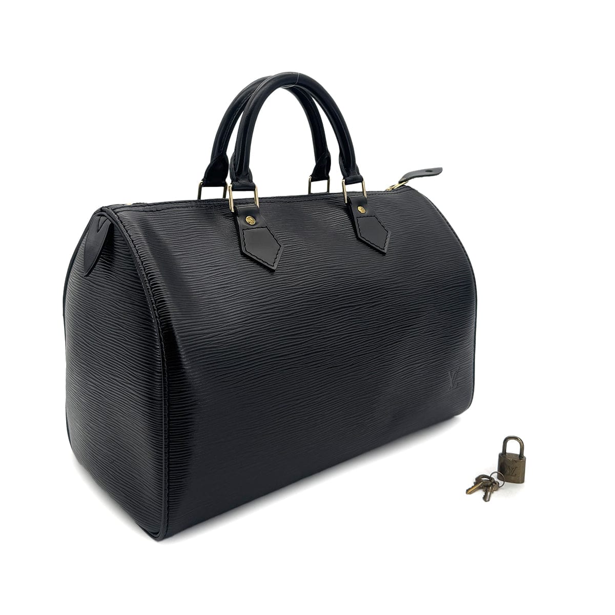 PURPOSE LOUIS VUITTON EPI SPEEDY 30 HAND BAG NOIR LEATHER M59022 90301084