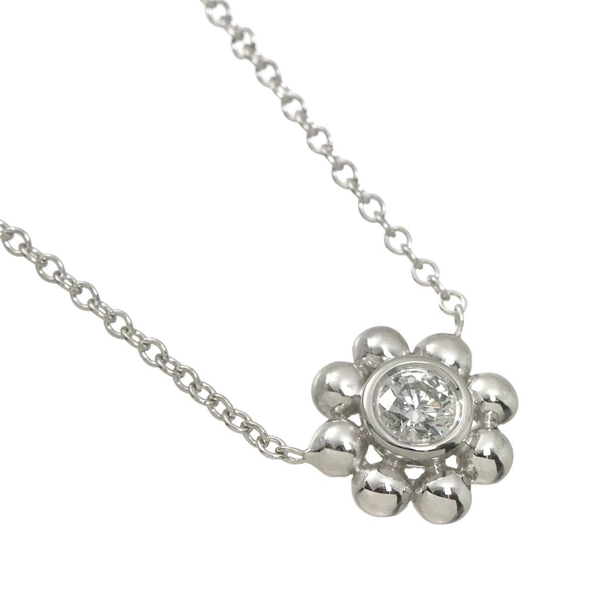 PURPOSE TIFFANY&Co. Ball Flower Diamond Necklace, 40cm, K18 WG White Gold 750, Diamond Necklace, Tiffany & Co. 90315509