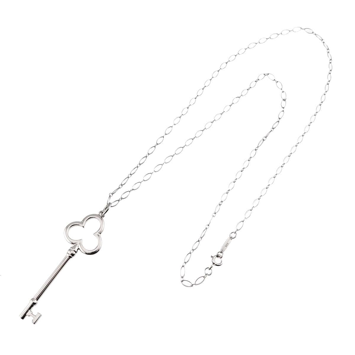 PURPOSE TIFFANY&Co. Clover Key Necklace 51cm Silver SV 925 Necklace Tiffany 90321587