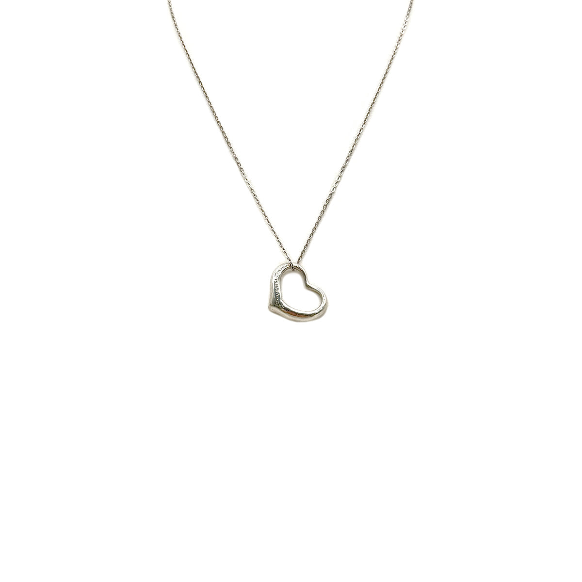 PURPOSE TIFFANY&CO. NECKLACE OPEN HEART 22MM SILVER925 ACCESSORY 90294804