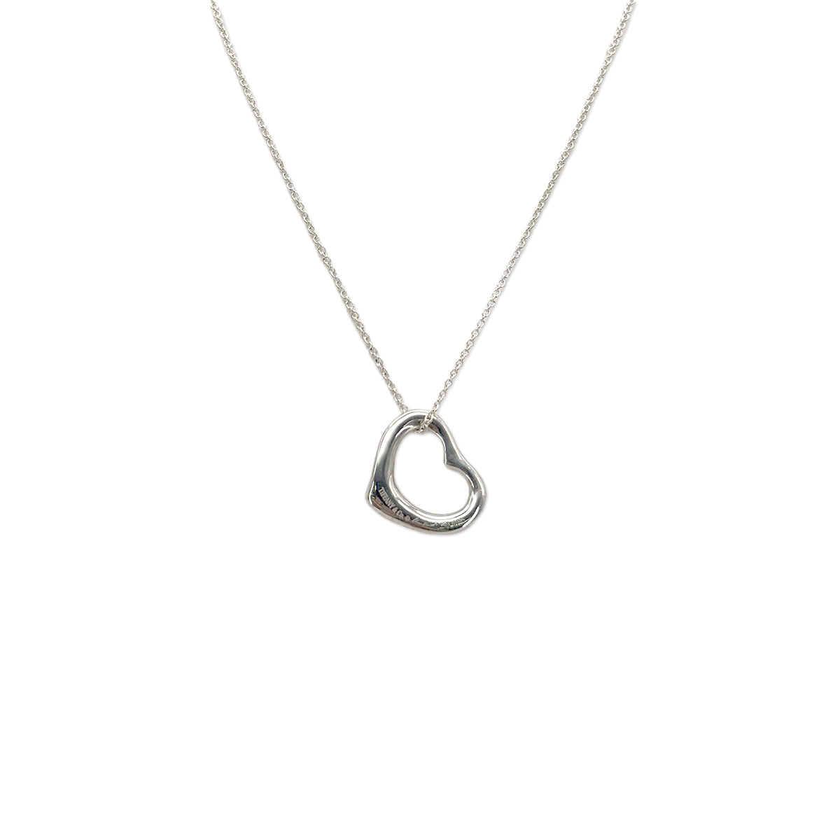 PURPOSE TIFFANY&Co. NECKLACE OPEN HEART 22MM SILVER925 ACCESSORY 90295112