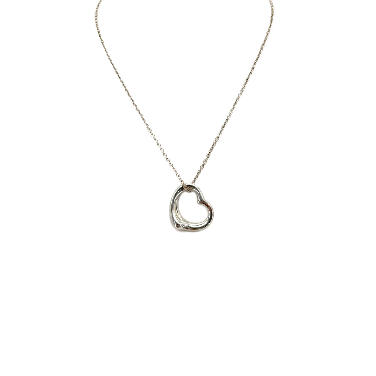 PURPOSE TIFFANY&Co. NECKLACE OPEN HEART 22MM SILVER925 ACCESSORY 90295119