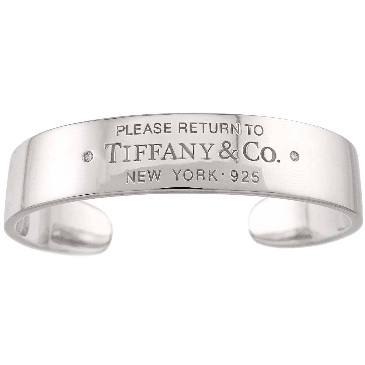 PURPOSE TIFFANY&CO. Return to Narrow Cuff Diamond Bracelet 14cm SV 925 Sterling Silver Bangle Bracelet Tiffany 90313375