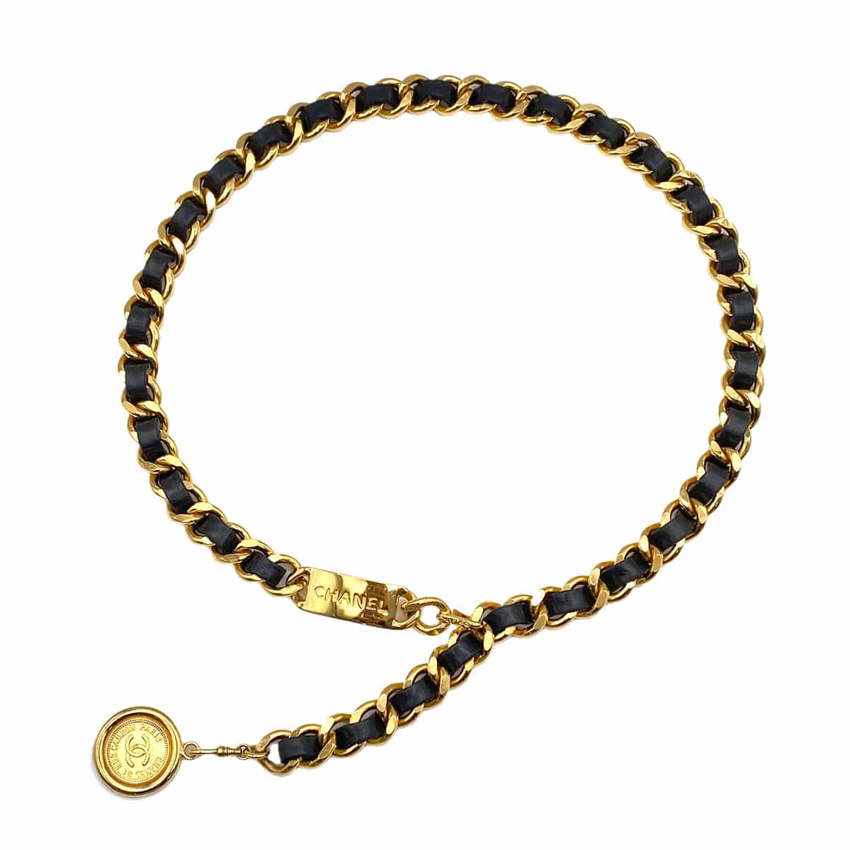 PURPOSE VINTAGE CHANEL CHAIN BELT LEATHER COCOMARK ACCESSORY 90327115