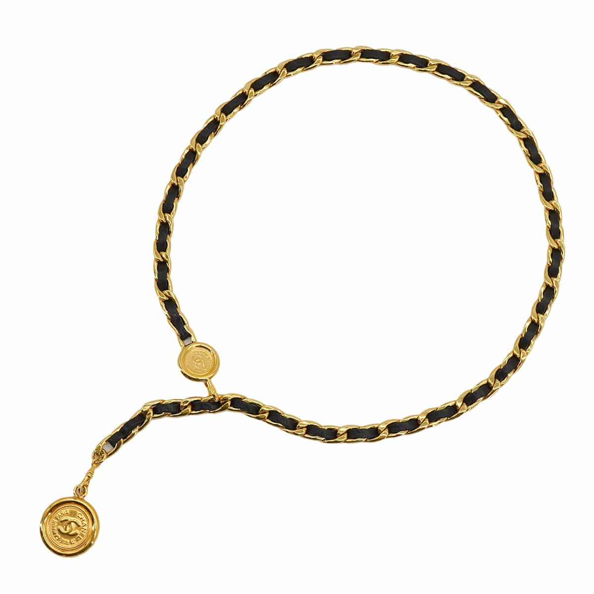 PURPOSE VINTAGE CHANEL CHAIN BELT LEATHER COCOMARK ACCESSORY 94A 90327114