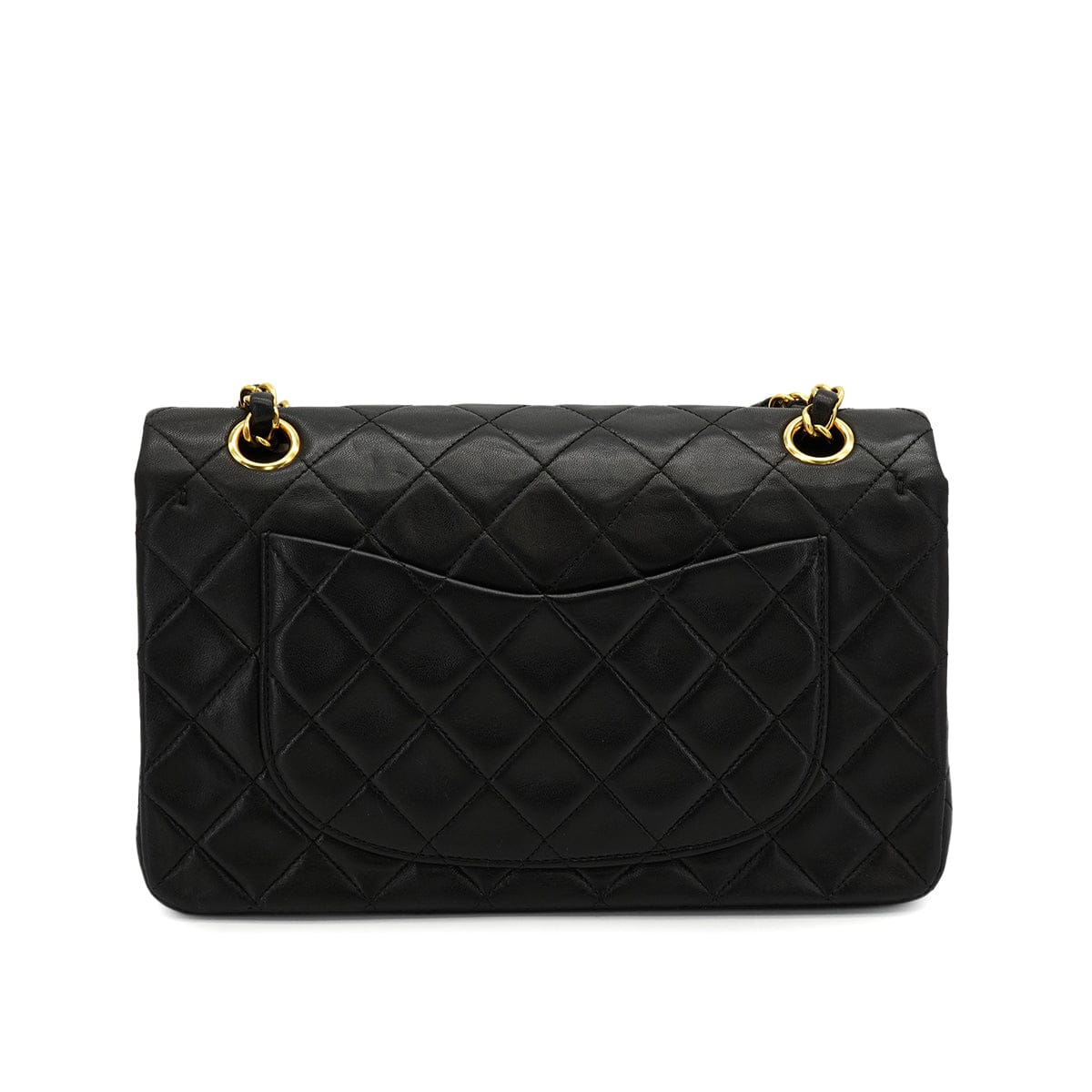 PURPOSE VINTAGE CHANEL CLASSIC FLAP SMALL CHAIN SHOULDER BAG BLACK LAMB SKIN GOLD HARDWARE 90325802