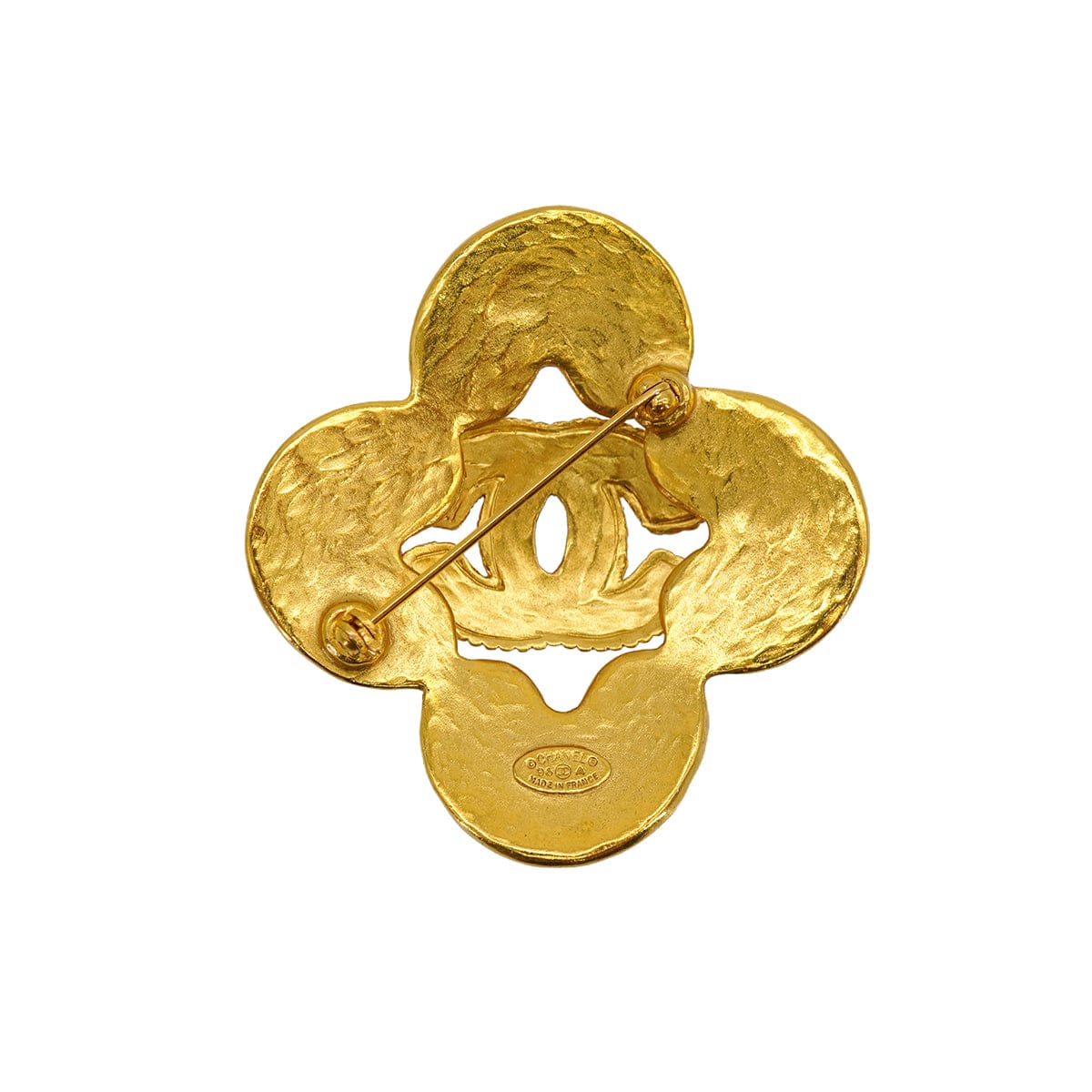 PURPOSE VINTAGE CHANEL COCOMARK BROOCH FLOWER GOLD ACCESSORY 96A 90326876