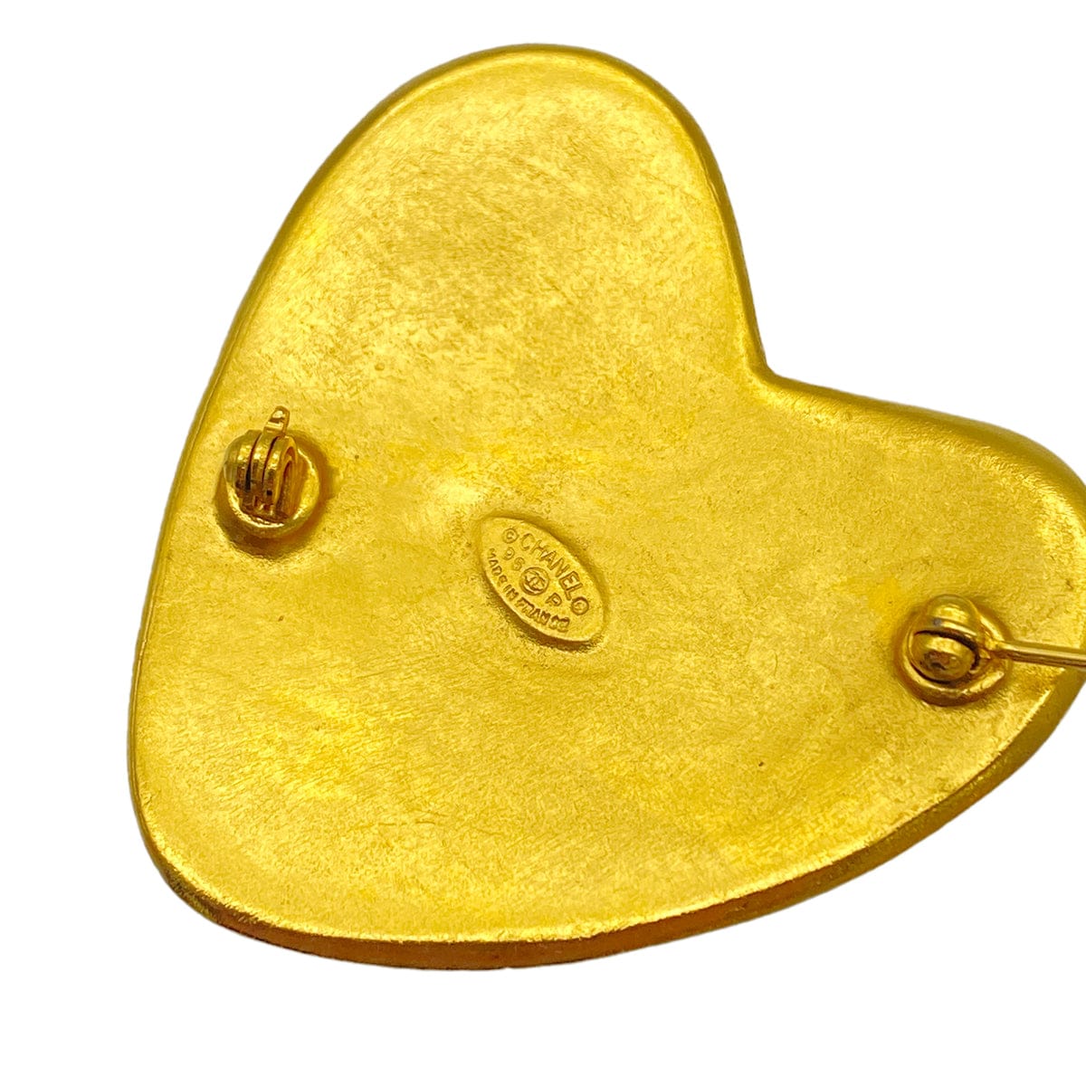 PURPOSE VINTAGE CHANEL COCOMARK BROOCH HEART GOLD ACCESSORY 95P 90325355