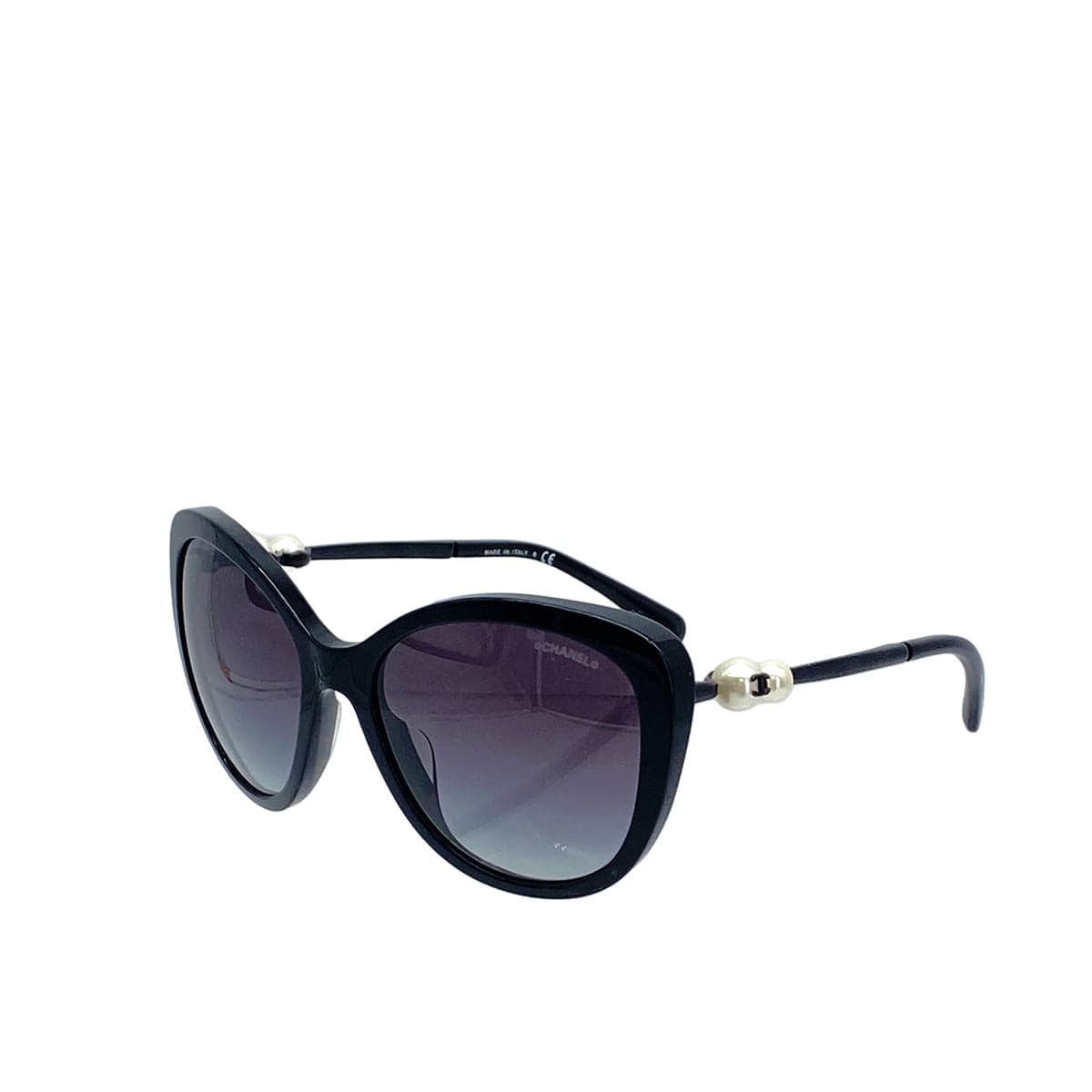 PURPOSE VINTAGE CHANEL COCOMARK DOUBLE FAUX PEARL SUNGLASSES BLACK EYEWEAR 90324632