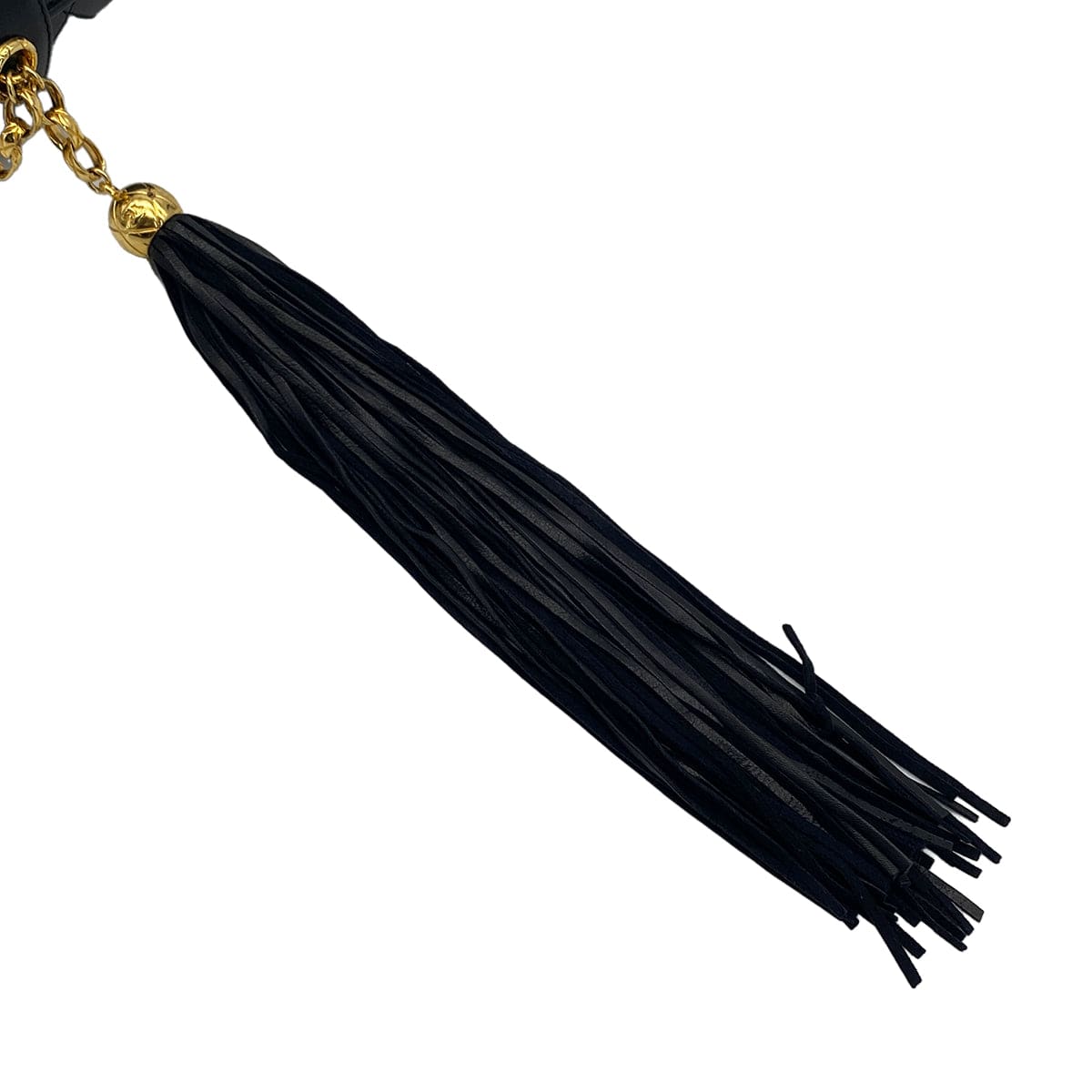 PURPOSE VINTAGE CHANEL COCOMARK FRINGE BIJOU CHAIN SHUOLDER BAG BLACK LAMB SKIN GOLD HARDWARE 90325349