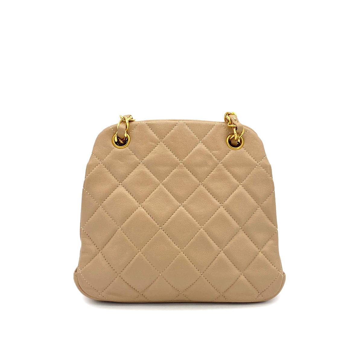 PURPOSE VINTAGE CHANEL COCOMARK MATELASSE CHAIN SHOULDER BAG BEIGE LAMB SKIN GOLD HARDWARE 90326209