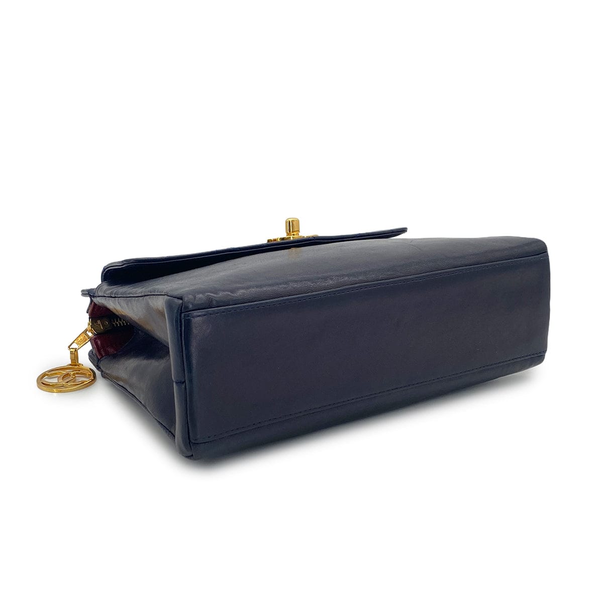 PURPOSE VINTAGE CHANEL COCOMARK MATELASSE CHAIN SHOULDER BAG NAVY LAMB SKIN GOLD HARDWARE 90326854
