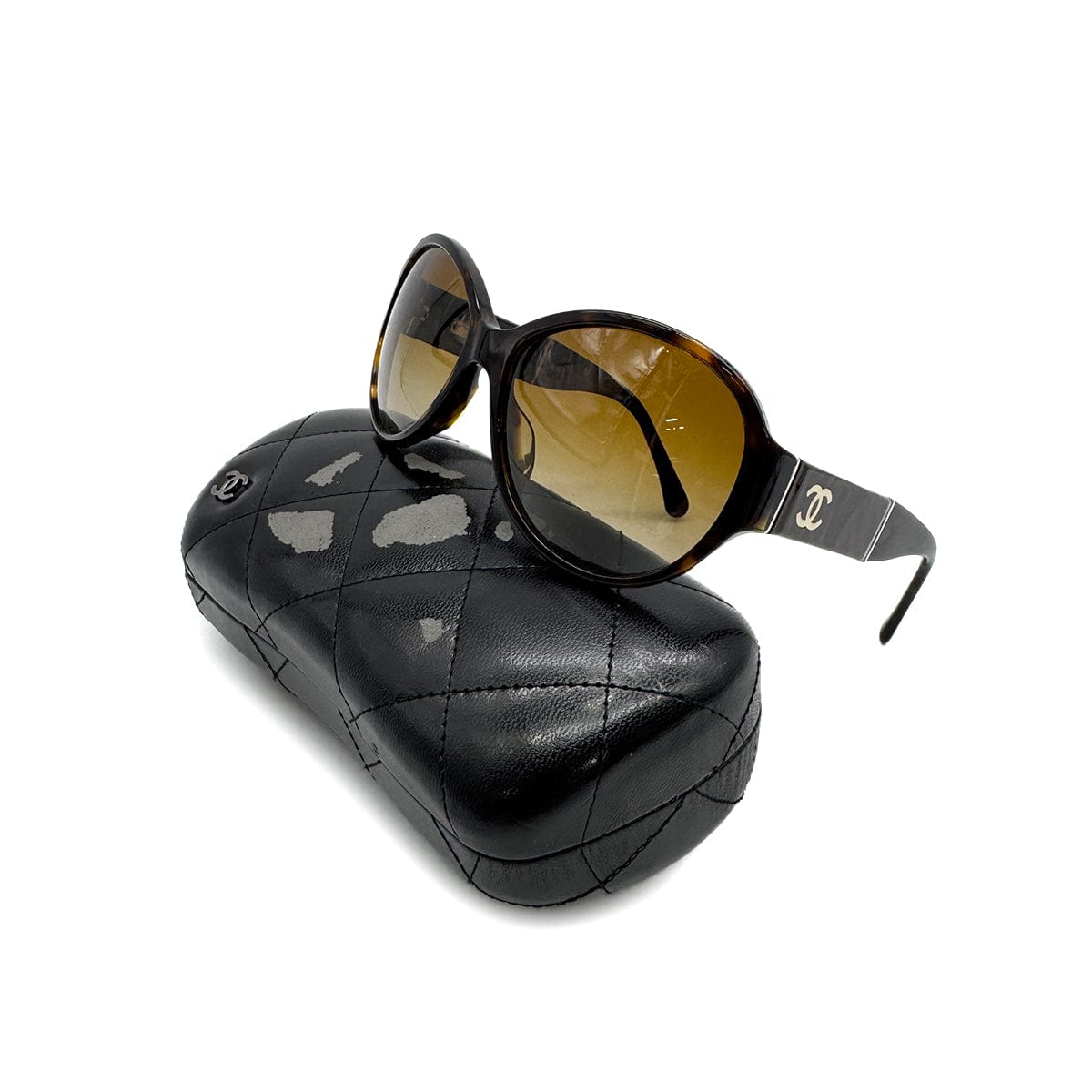 PURPOSE VINTAGE CHANEL COCOMARK SUNGLASSES TORTOISESHELL BROWN EYEWEAR 90324443