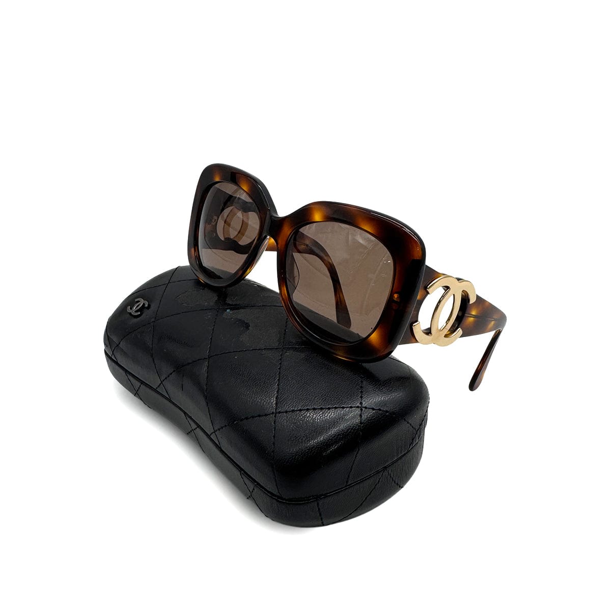 PURPOSE VINTAGE CHANEL COCOMARK SUNGLASSES TORTOISESHELL BROWN EYEWEAR 90324445