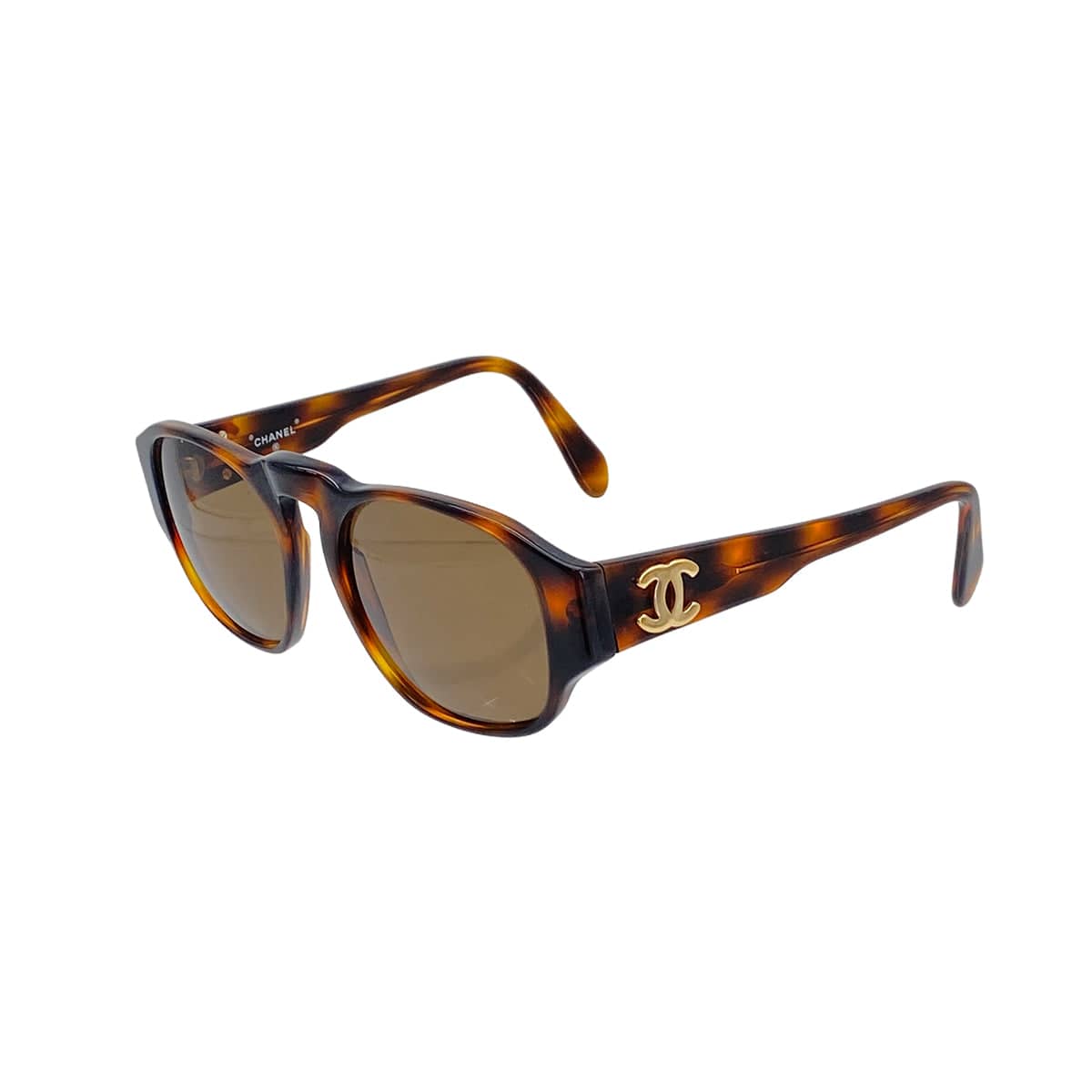 PURPOSE VINTAGE CHANEL COCOMARK SUNGLASSES TORTOISESHELL BROWN EYEWEAR 90324640