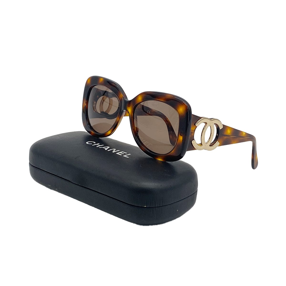 PURPOSE VINTAGE CHANEL COCOMARK SUNGLASSES TORTOISESHELL BROWN EYEWEAR 90328024