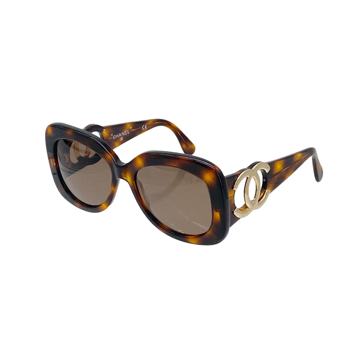 PURPOSE VINTAGE CHANEL COCOMARK SUNGLASSES TORTOISESHELL BROWN EYEWEAR 90328024