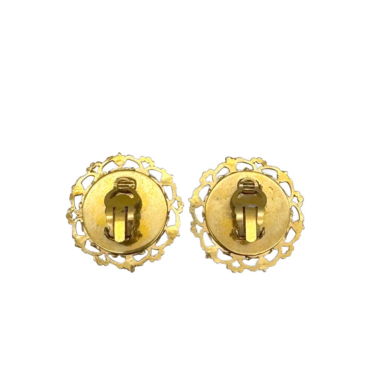 PURPOSE VINTAGE CHANEL EARRINGS COCOMARK FAUX PEARL GOLD ACCESSORY 93P 90320175