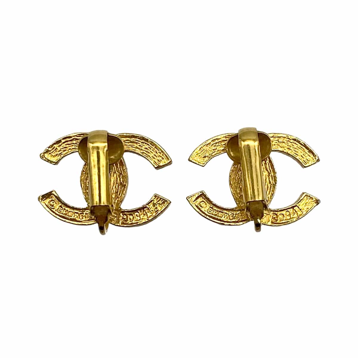 PURPOSE VINTAGE CHANEL EARRINGS COCOMARK RHINESTONE GOLD ACCESSORY 90323112