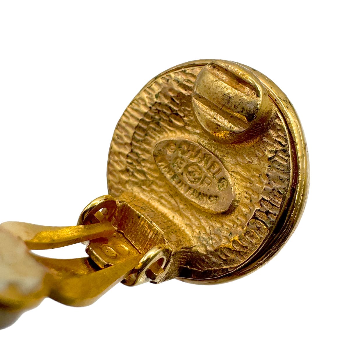 PURPOSE VINTAGE CHANEL EARRINGS COCOMARK ROUND GOLD ACCESSORY 93P 90322535