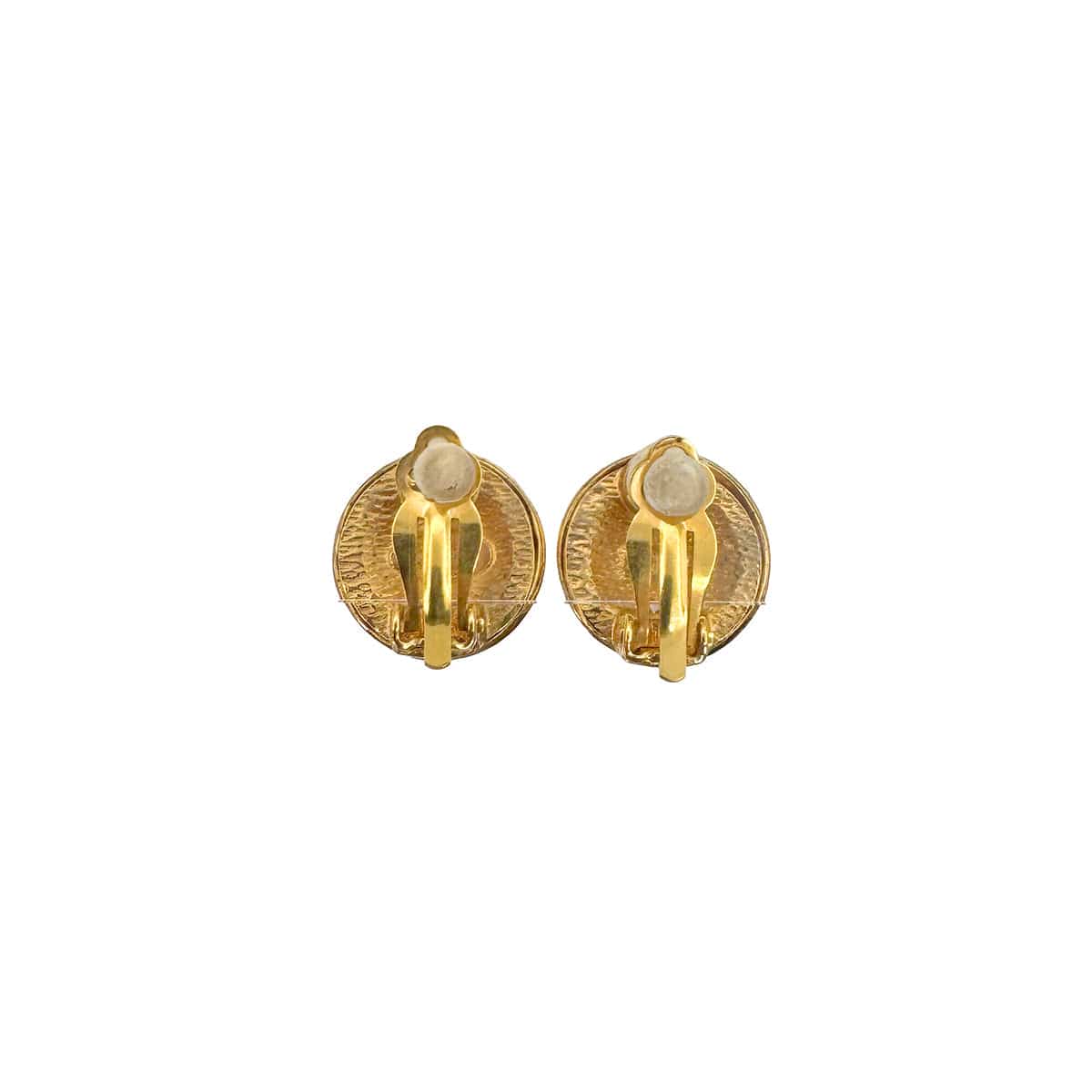 PURPOSE VINTAGE CHANEL EARRINGS COCOMARK ROUND GOLD ACCESSORY 93P 90322535