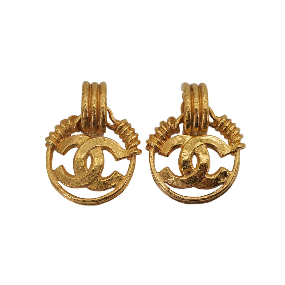 PURPOSE VINTAGE CHANEL EARRINGS COCOMARK SWING GOLD ACCESSORY 94P 90323148