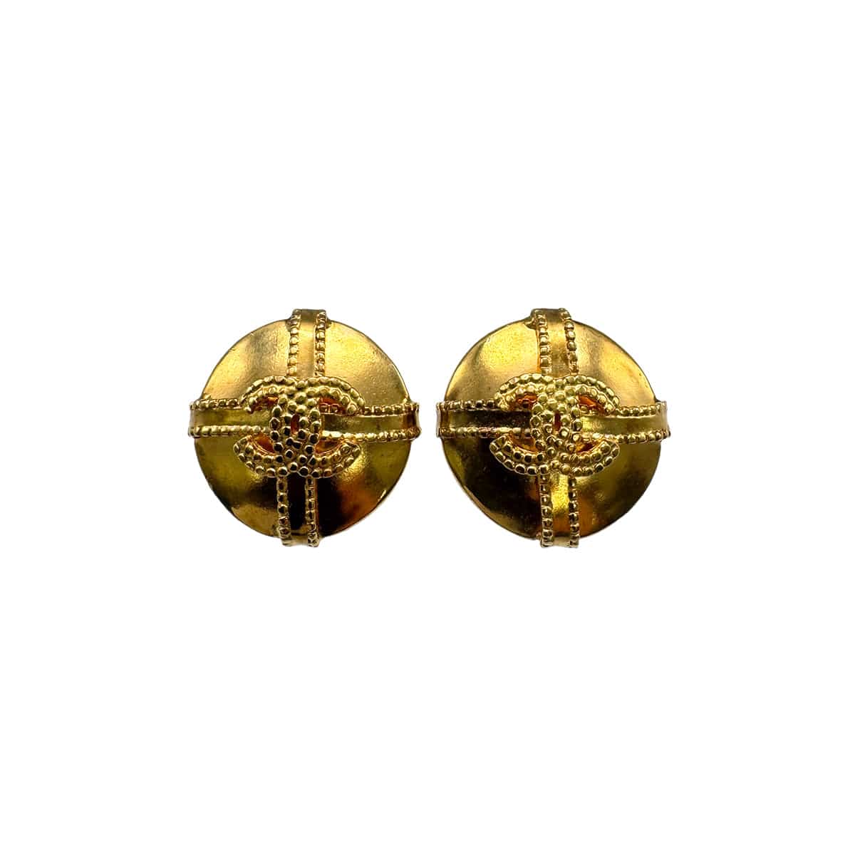 PURPOSE VINTAGE CHANEL EARRINGS ROUND COCOMARK ACCESSORY 97A 90327107