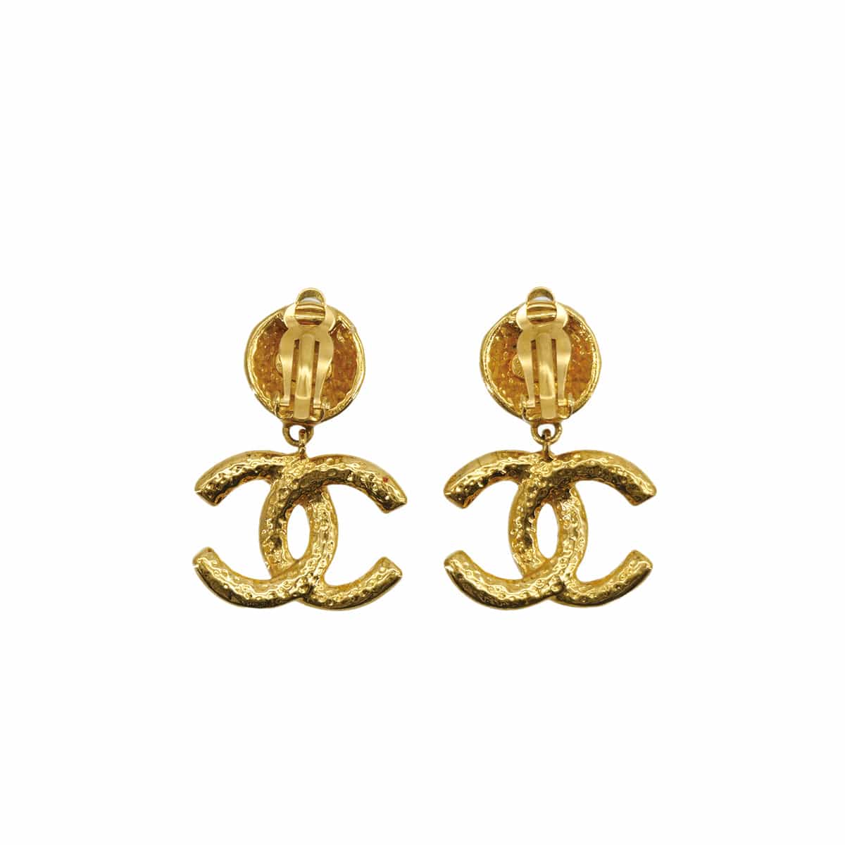 PURPOSE VINTAGE CHANEL EARRINGS ROUND COCOMARK SWING GOLD ACCESSORY 95A 90317784
