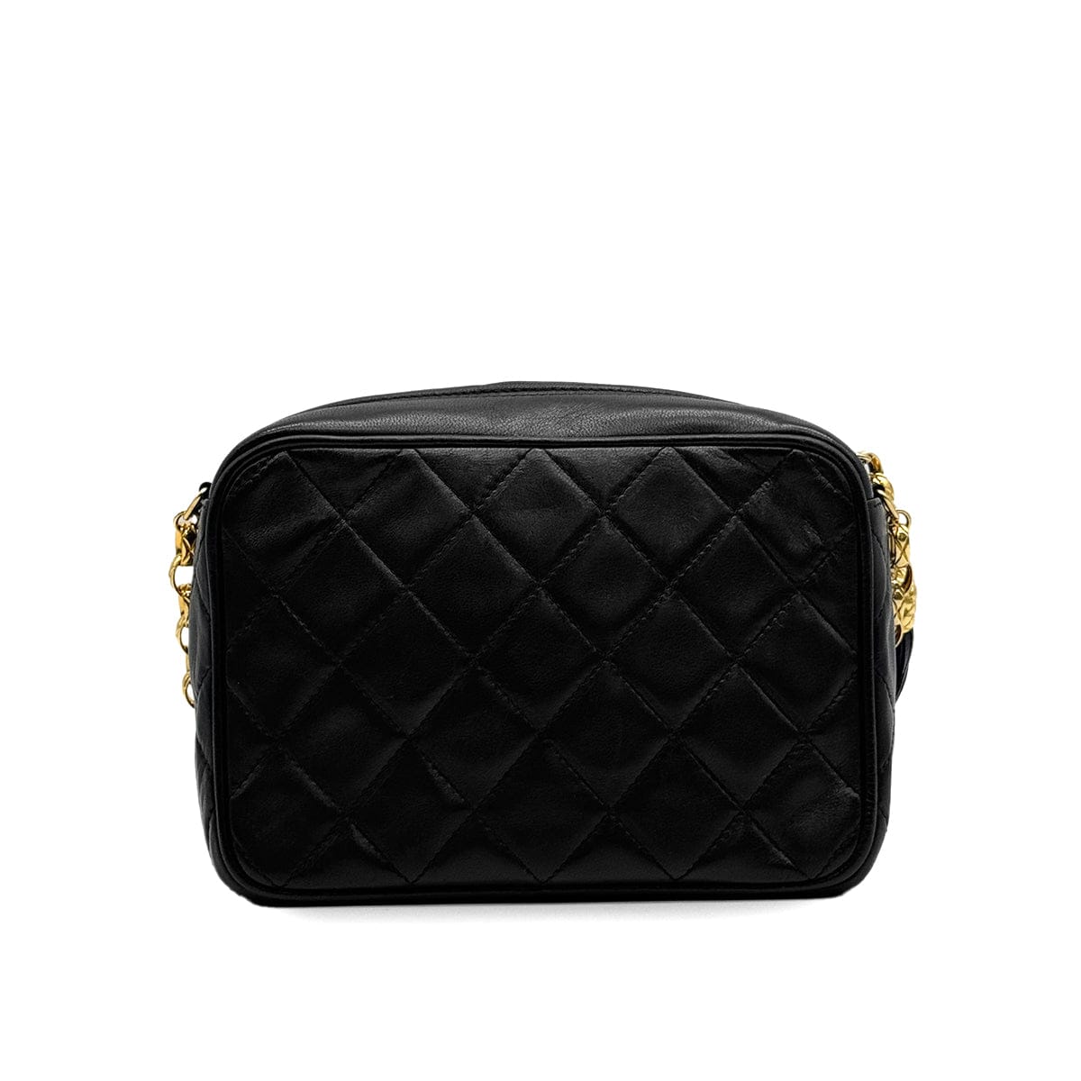 PURPOSE VINTAGE CHANEL FRINGE BIJOU CHAIN SHUOLDER BAG BLACK LAMB SKIN GOLD HARDWARE 90329217