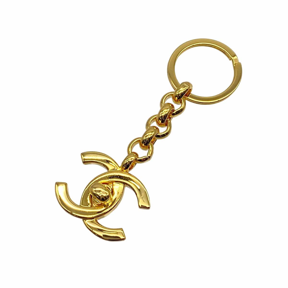PURPOSE VINTAGE CHANEL KEY CHARM TURN ROCK GOLD ACCESSORY 96P 90323485