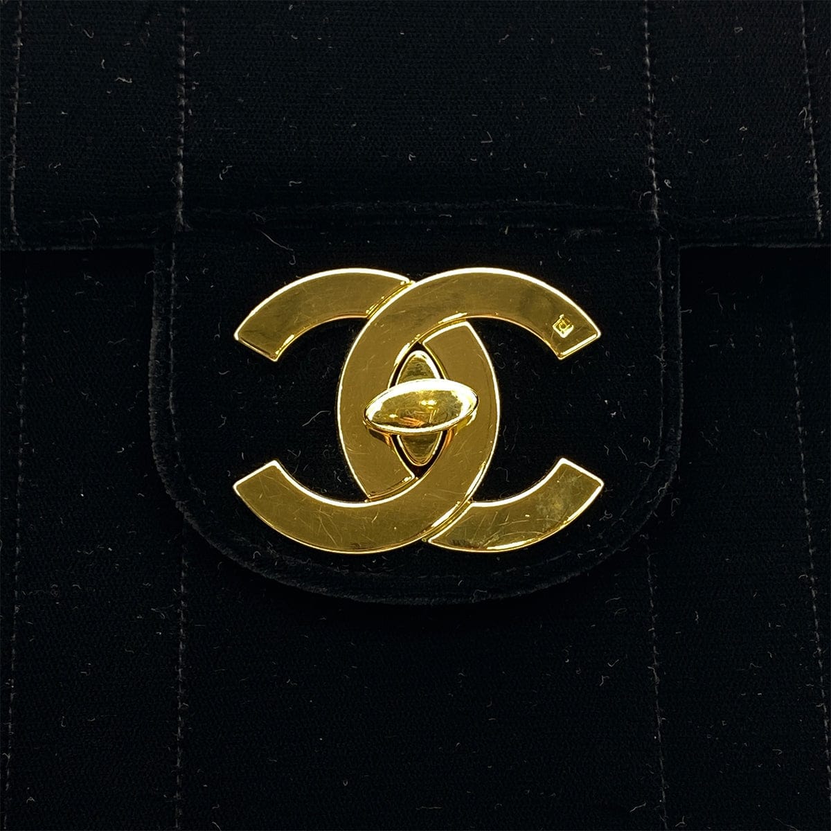 PURPOSE VINTAGE CHANEL MADEMOISELLE CHAIN SHOULDER BAG BLACK VELOR GOLD HARDWARE 90325613