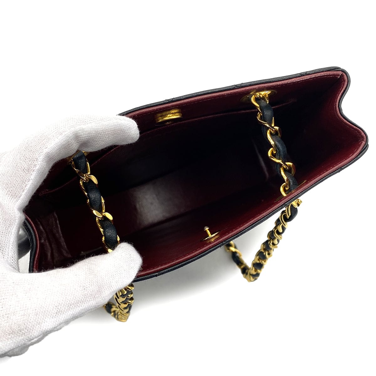 PURPOSE VINTAGE CHANEL MATELASSE CHAIN SHOULDER BAG BLACK LAMB SKIN GOLD HARDWARE 90317915