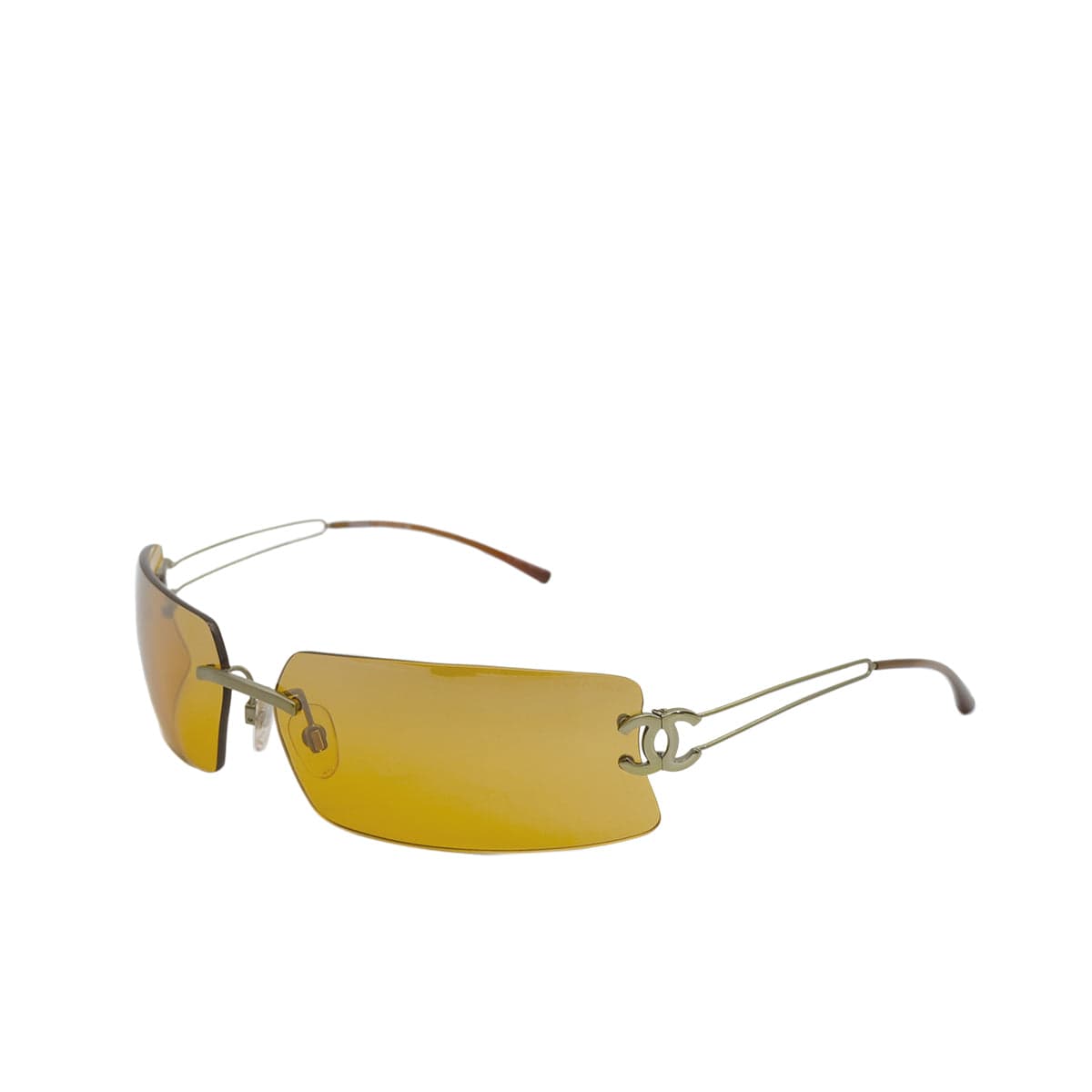 PURPOSE VINTAGE CHANEL RIMLESS SUNGLASSES COCOMARK BROWN EYEWEAR  90315488