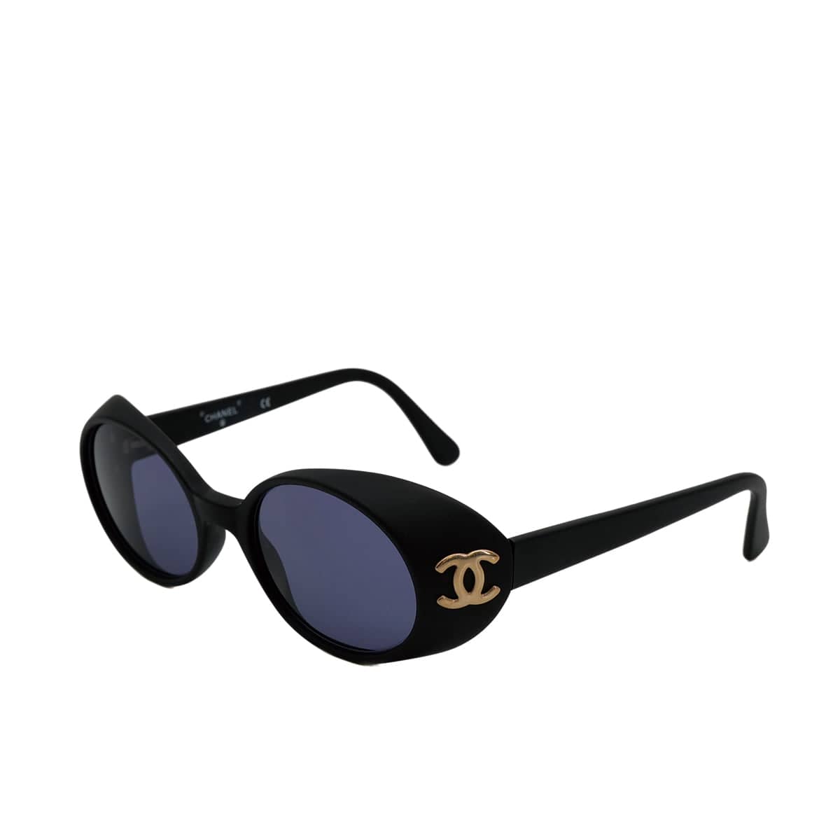 PURPOSE VINTAGE CHANEL ROUND SUNGLASSES COCOMARK BLACK EYEWEAR 90315485