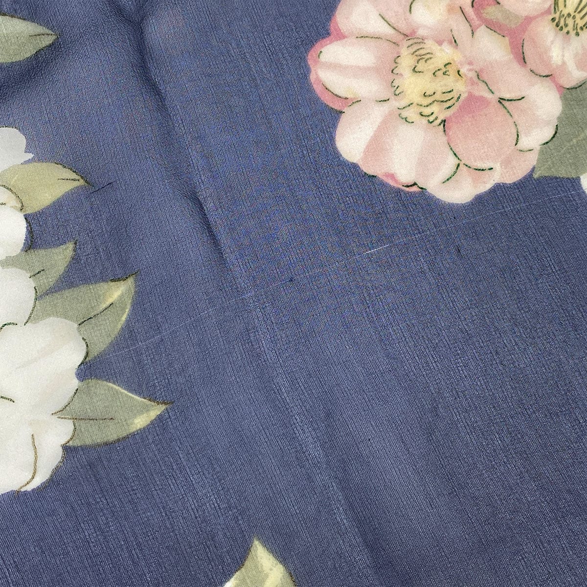 PURPOSE VINTAGE CHANEL SCARF CAMELLIA LOGO NAVY PINK SILK 90322057