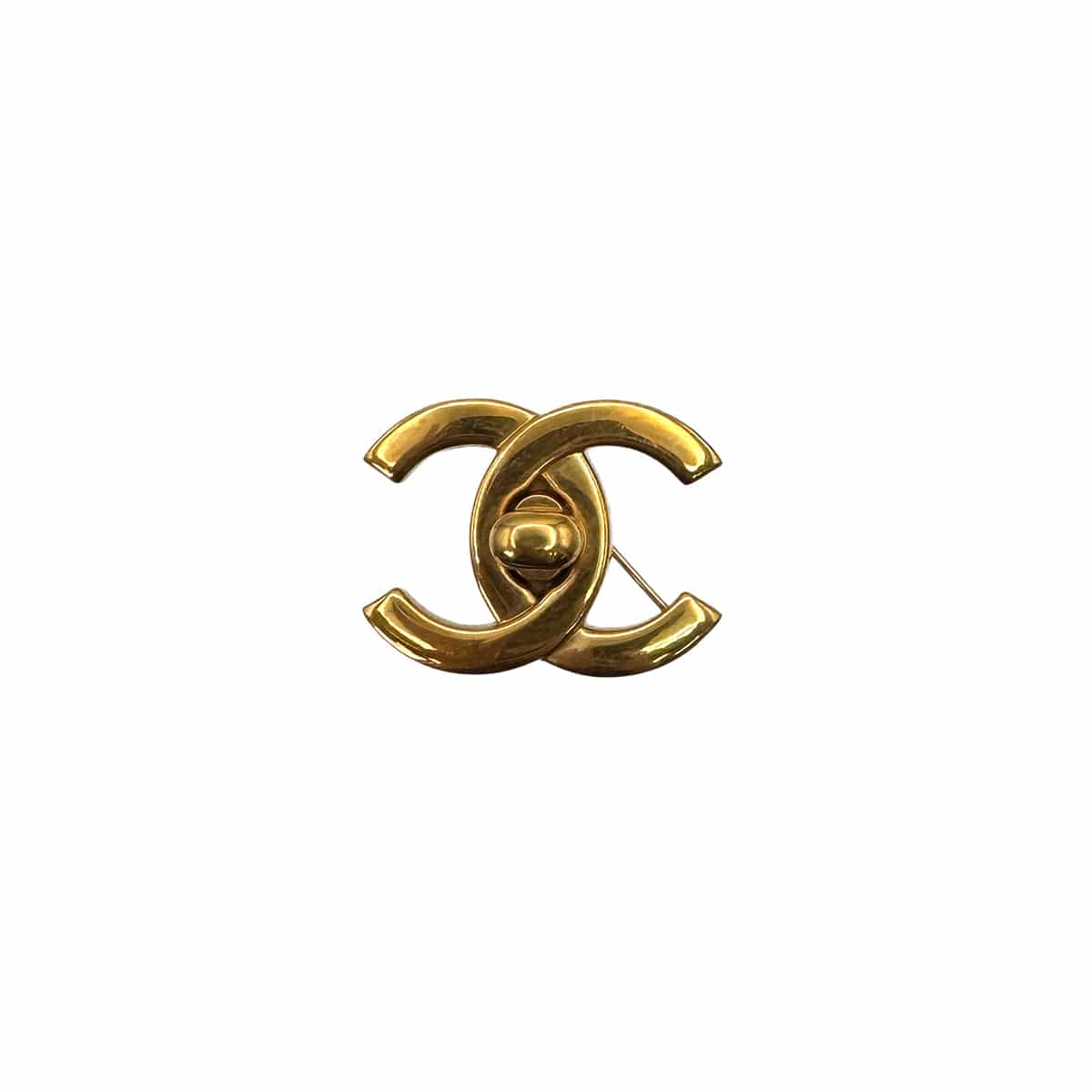 PURPOSE VINTAGE CHANEL TURN LOCK BROOCH GOLD ACCESSORY 96P 90323111