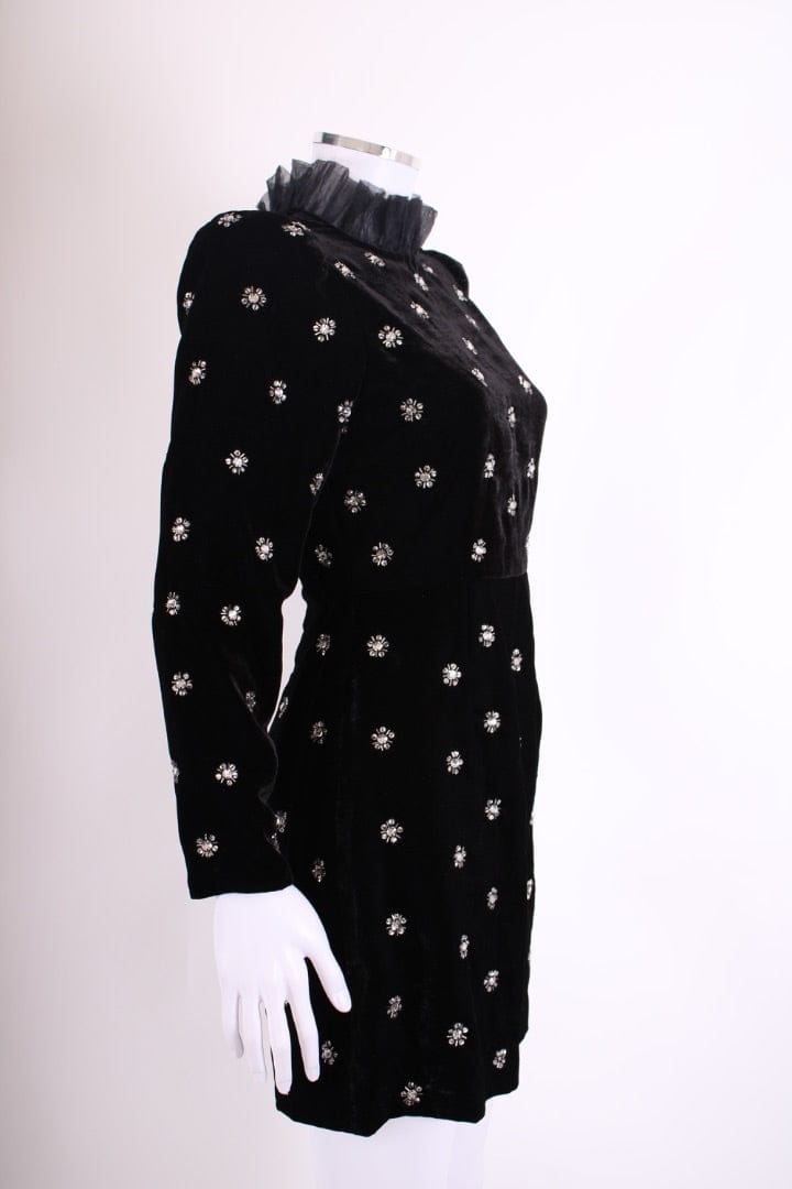 Queens of Archive Queens of Archive L/S Sequin Star Velvet Mini Dress Black/ Gold S
