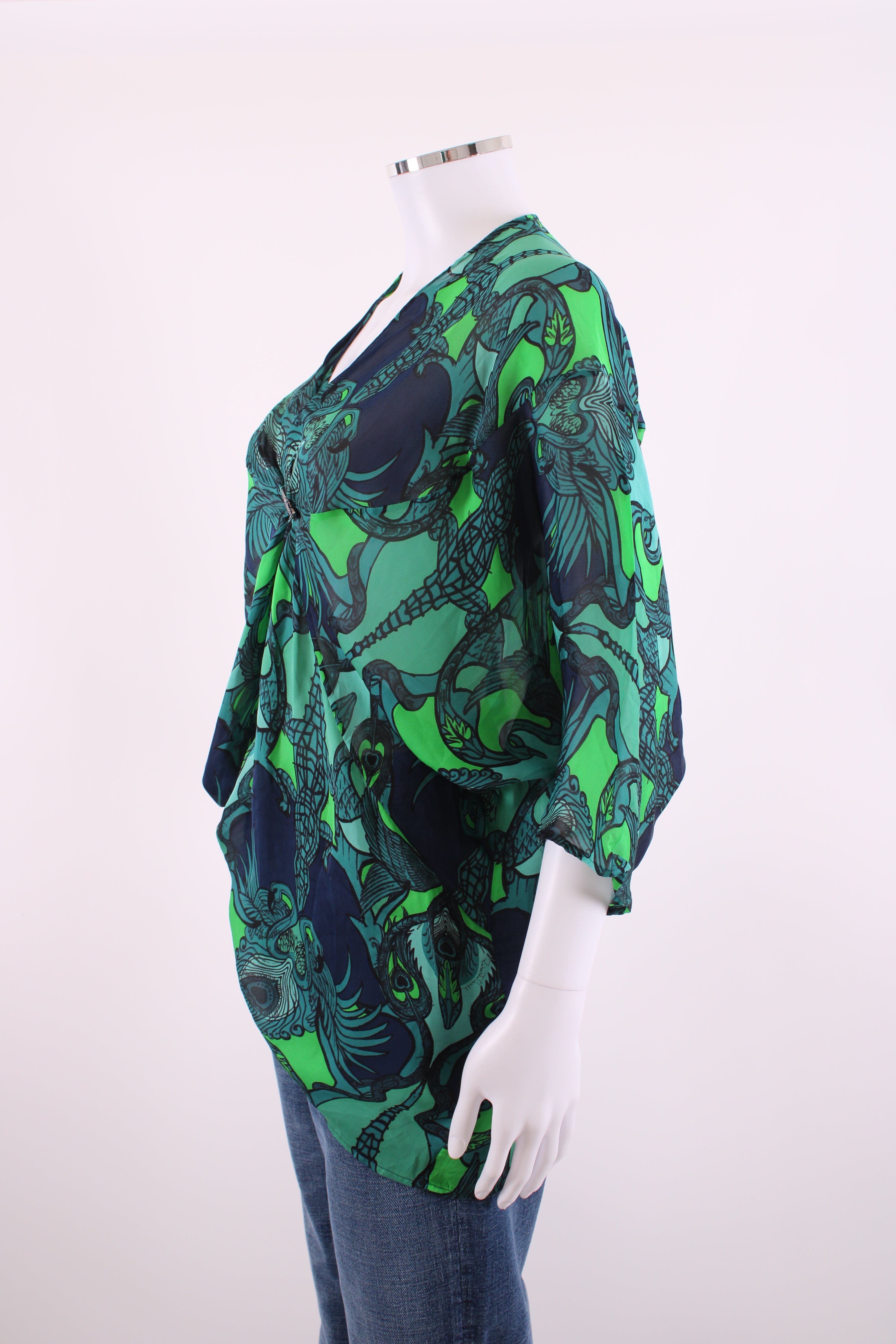 Roberto Cavalli Roberto Cavalli Top Green Print 8