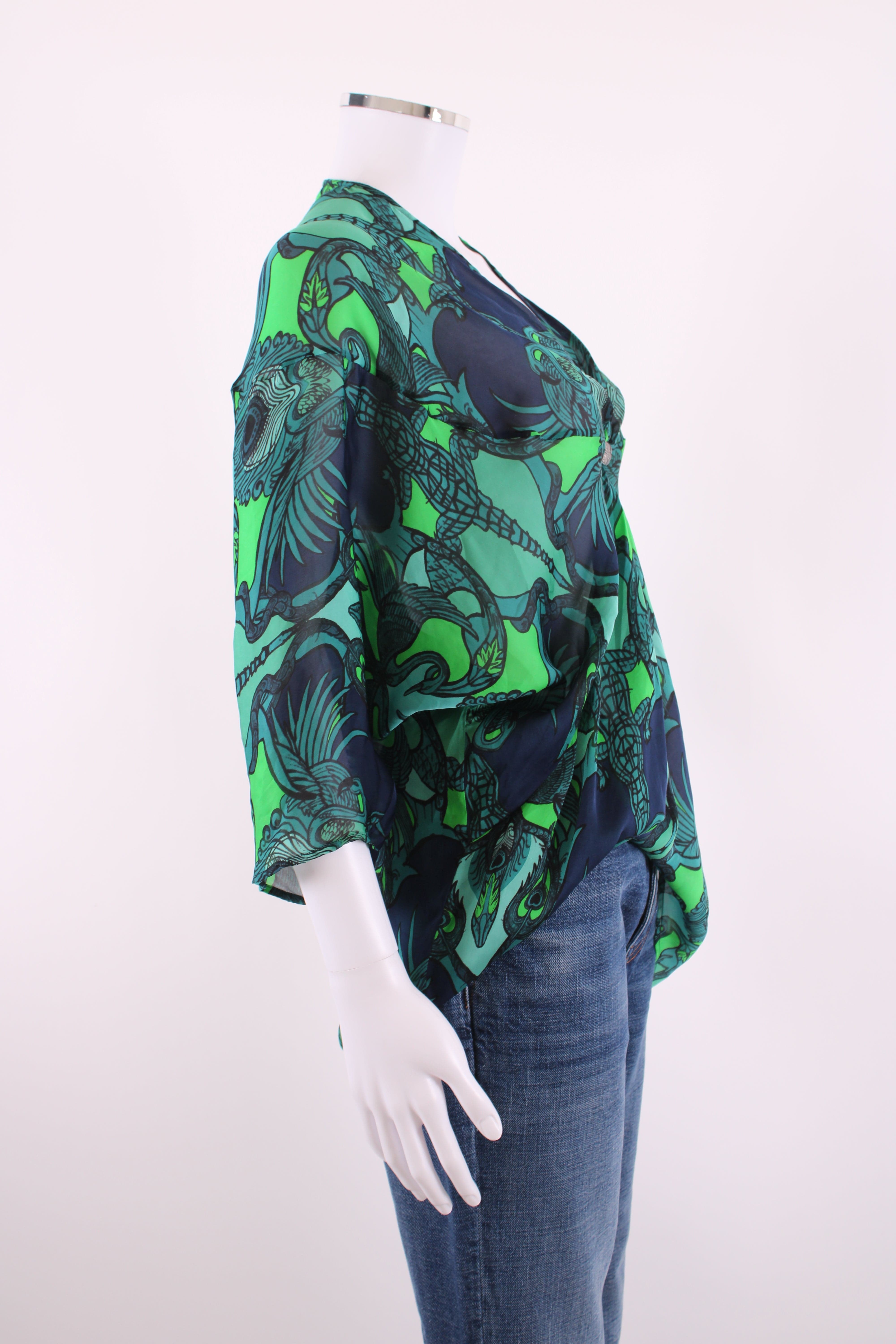 Roberto Cavalli Roberto Cavalli Top Green Print 8