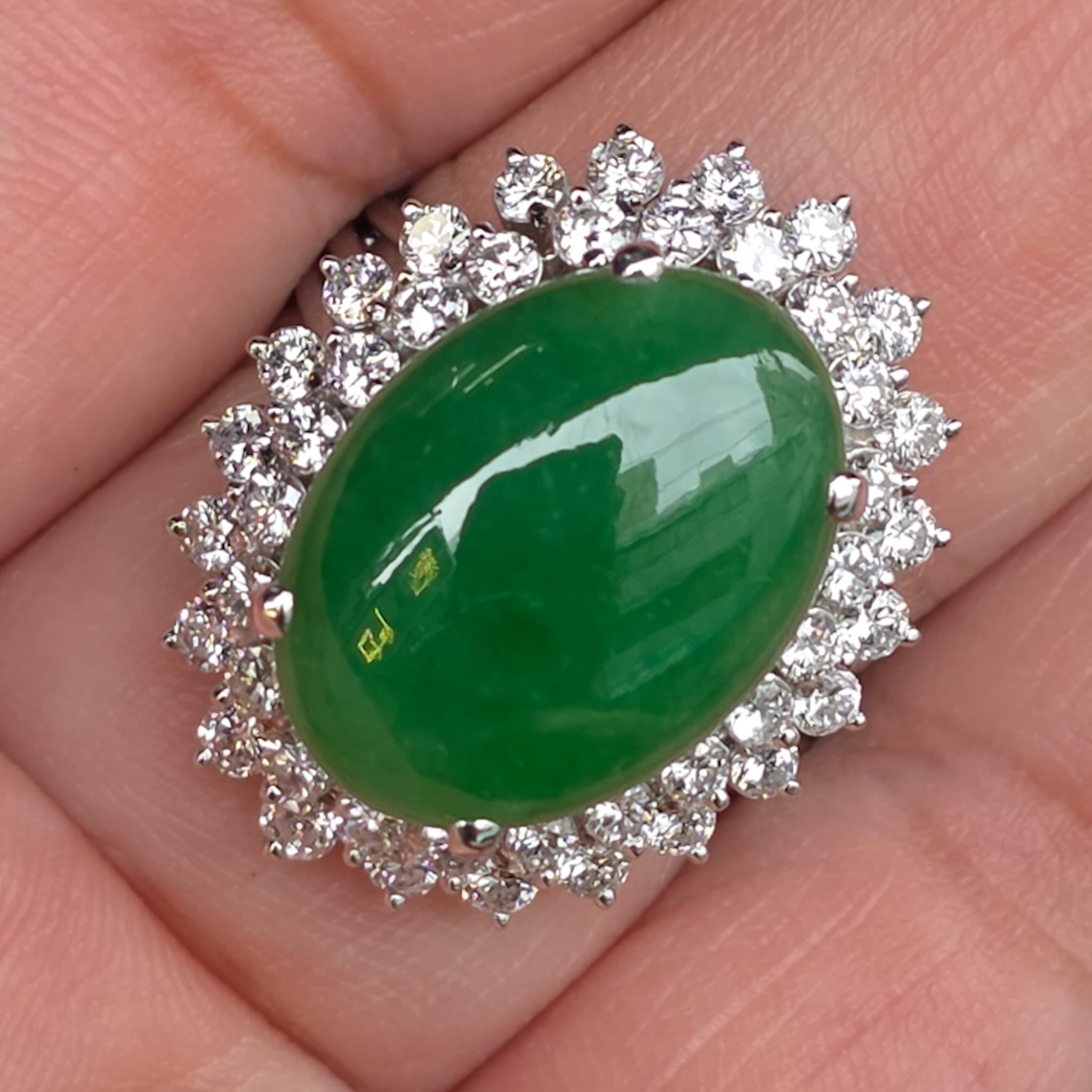 Rockstoc x LP 14k WG Jade Ring J 8.170 / 1.60 Sz 9 9.90 g C RSXLPS17