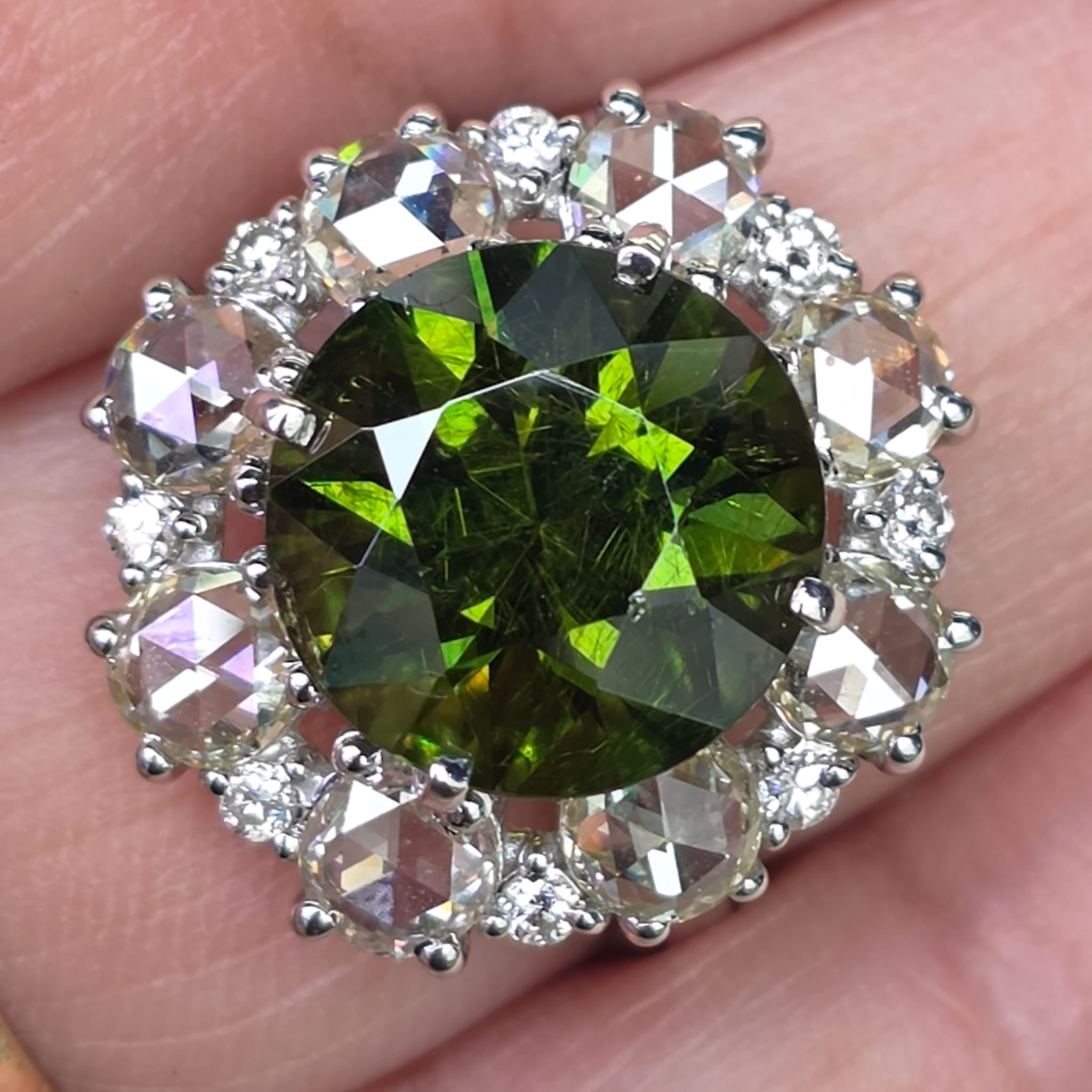 Rockstoc x LP 18k WG Demantoid Ring G 7.090 D 2.620 Sz 6.5 7.0 g JGGL RSXLPS32