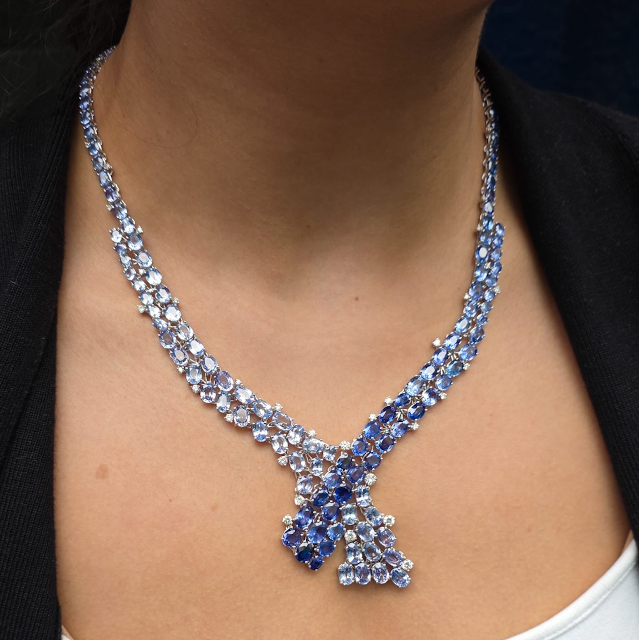 Rockstoc x LP 18k WG Sapphire Necklace S 100.332 D 2.01 49 cm 69.3 g C RSXLPS39