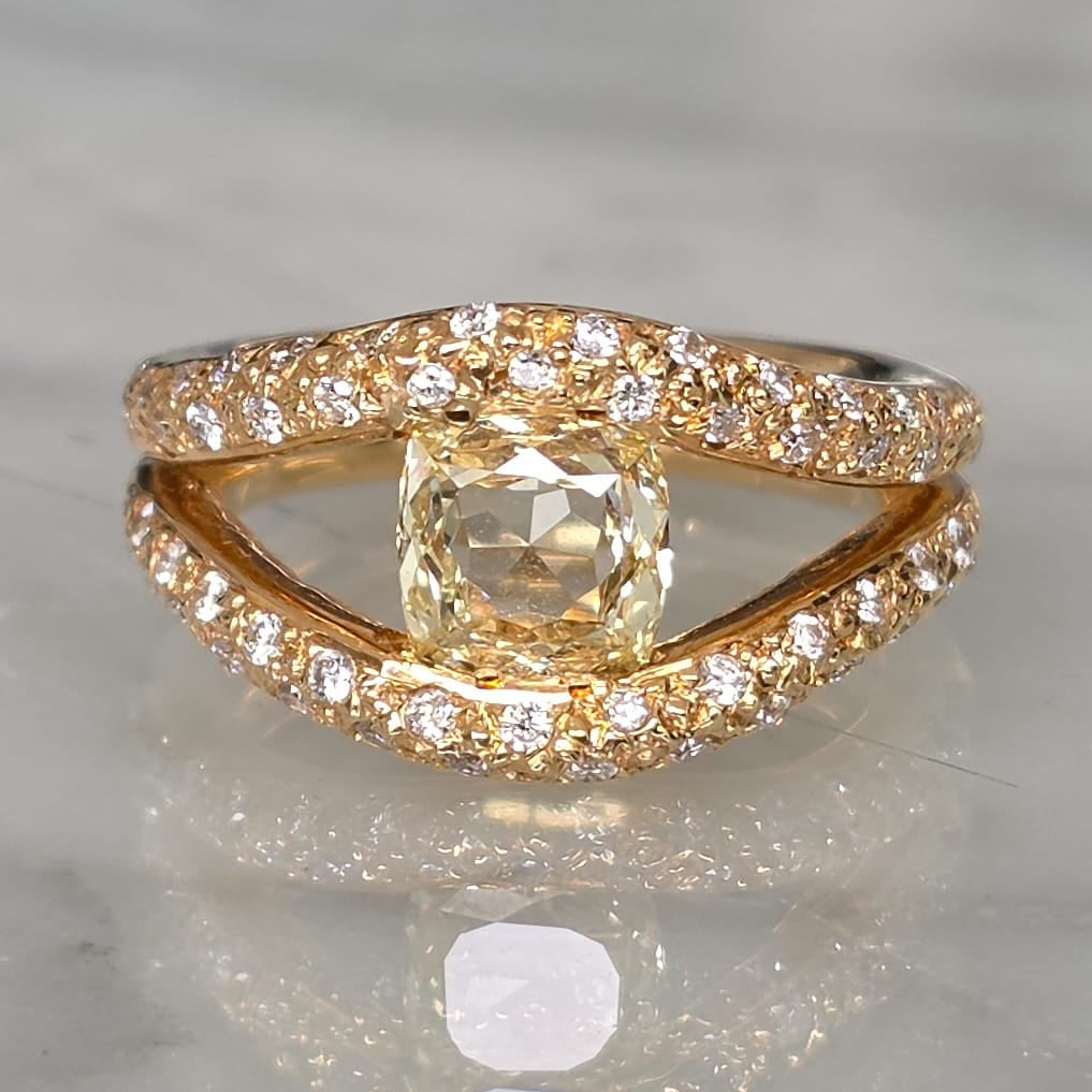 Rockstoc x LP 18k YG Diamond Ring D 1.04 / 0.16 7.3g RLP625273