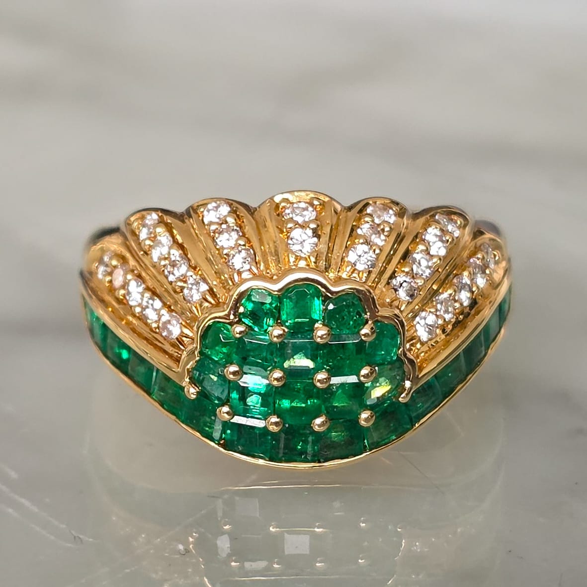 Rockstoc x LP 18k YG Emerald Ring E 1.13 D 0.27 5.5g RLP625281