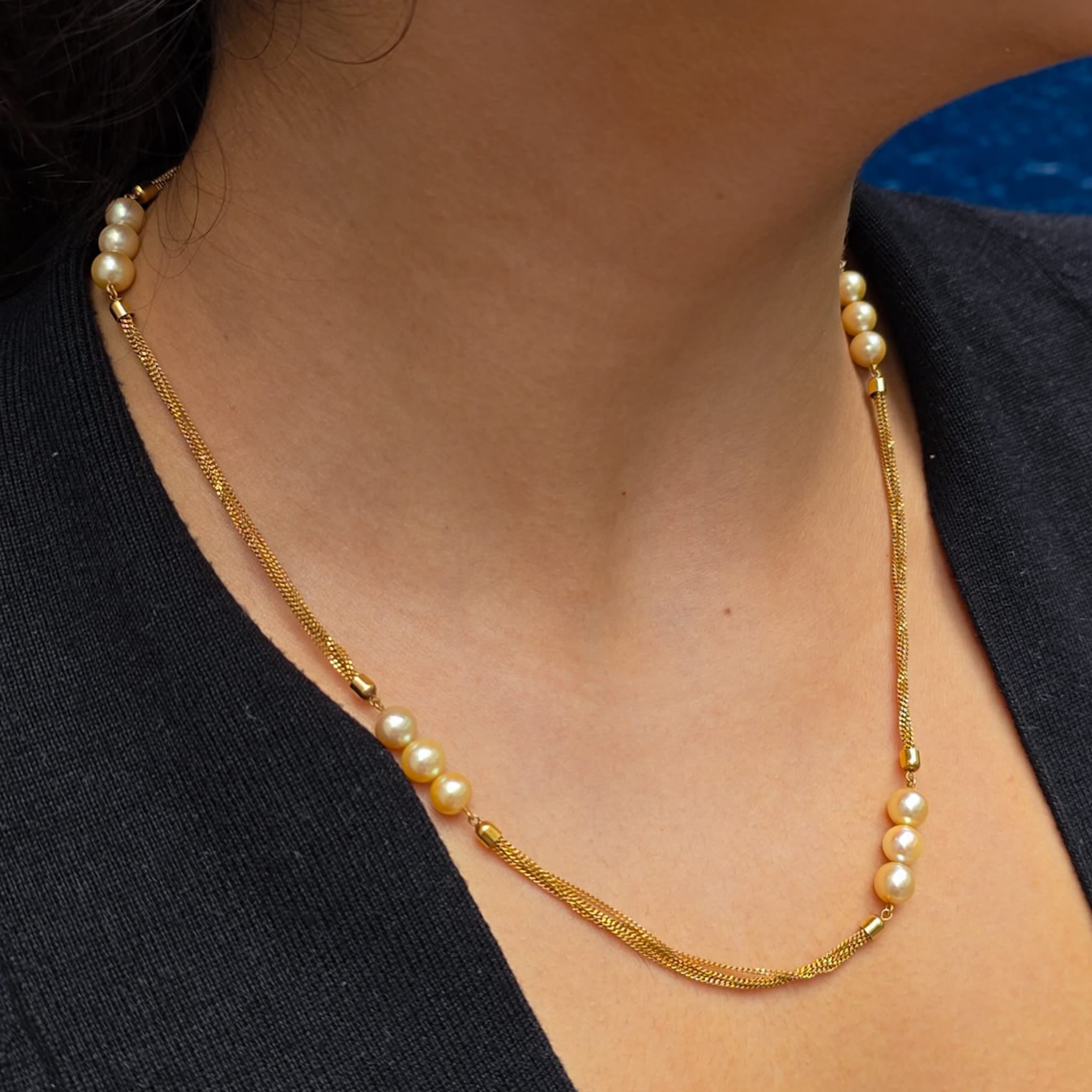 Rockstoc x LP 18k YG Mikimoto Pearl Necklace 50 cm 14.8 g C RSXLPS37