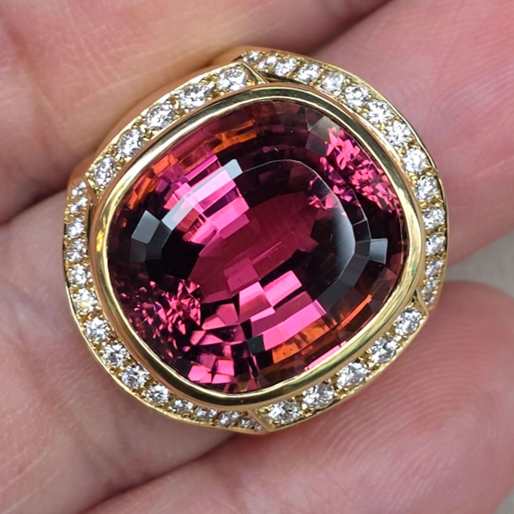 Rockstoc x LP 18k YG Rubellite Tourmaline Ring Approx. 24 ct Sz 5 22.1 g CGL/C RSXLPS30